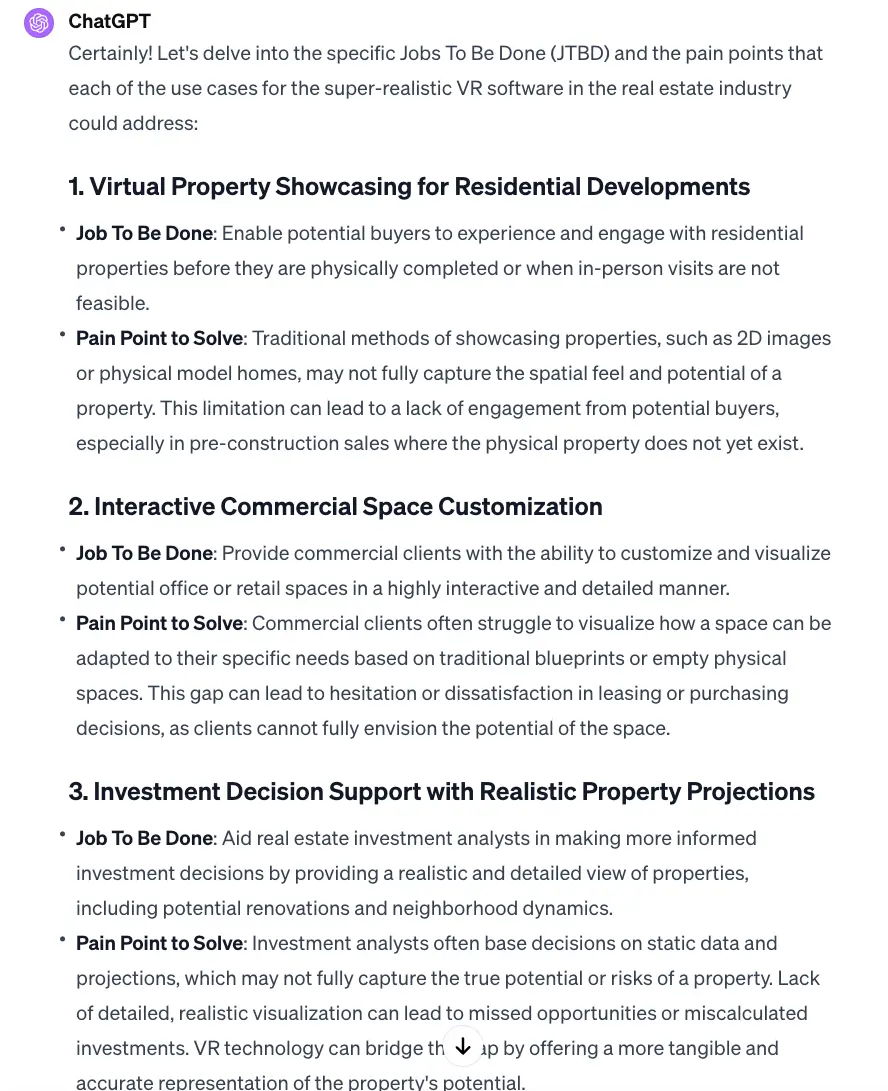 ChatGPT for market research example
