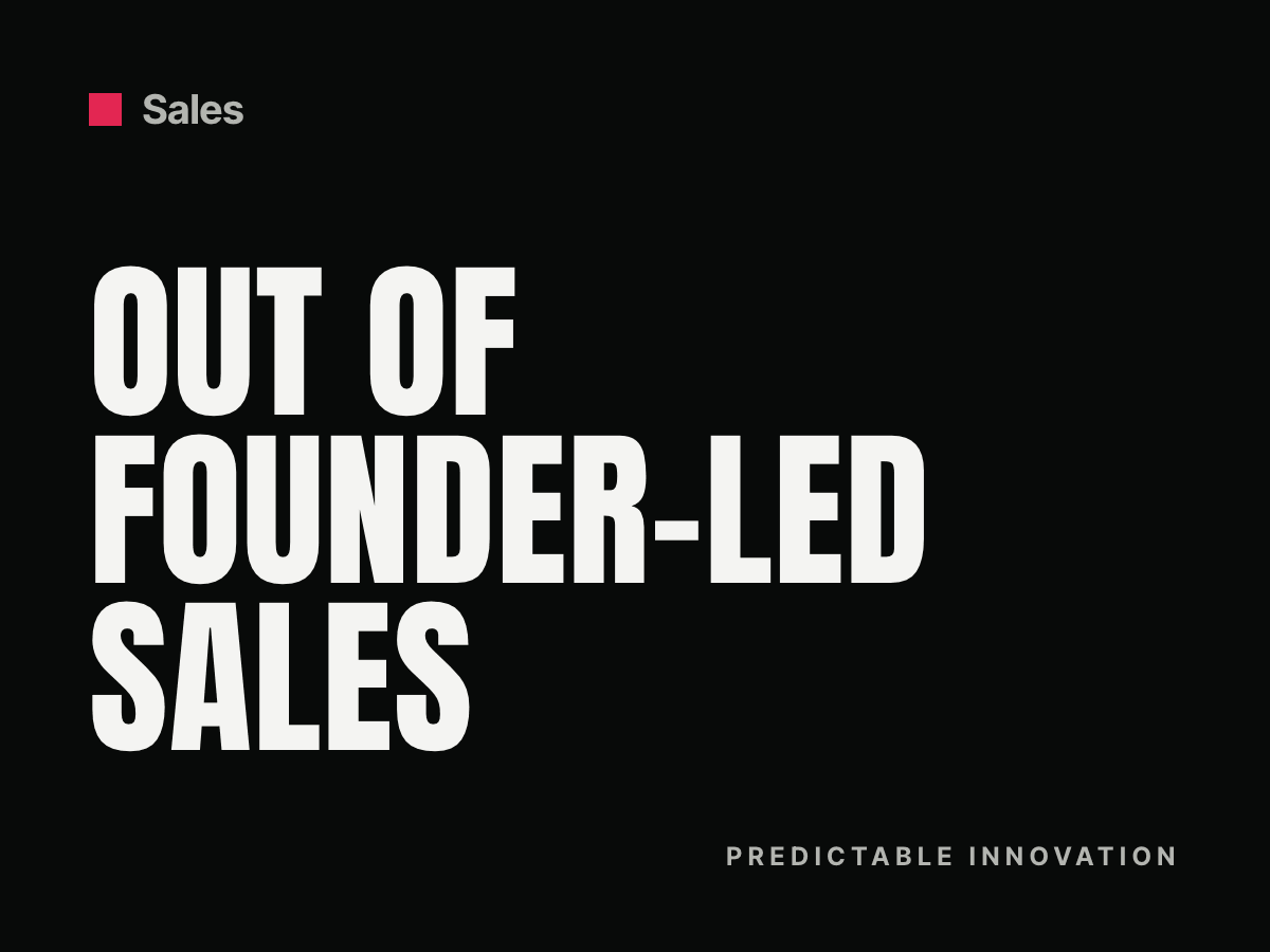 Cover: Founder-led sales: a 12-week handoff plan for B2B founders