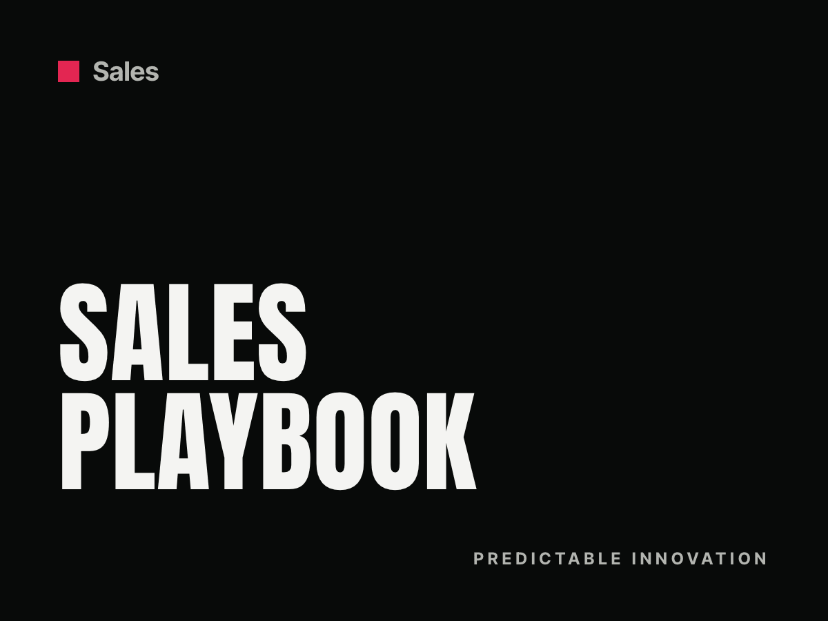 Cover: Sales playbook template: write down how you win deals