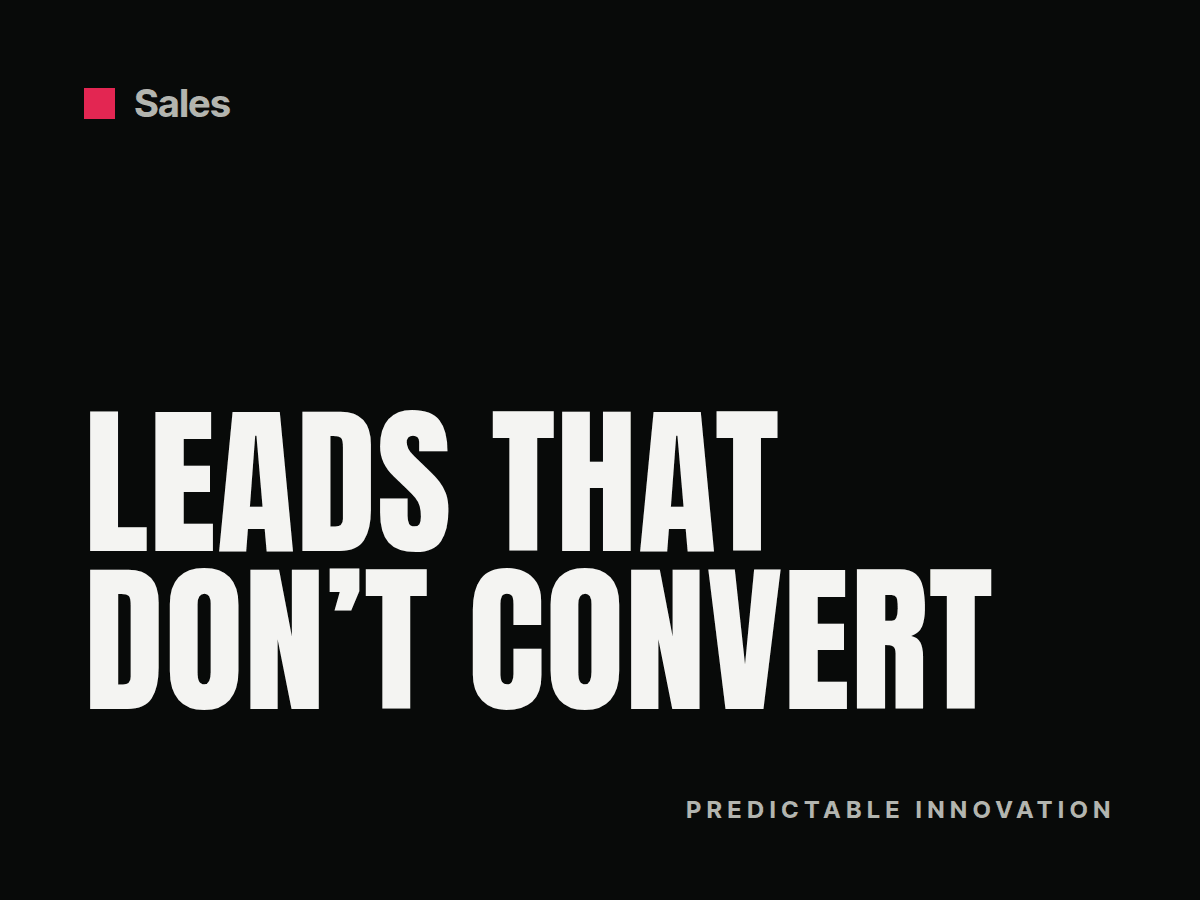 Cover: Why leads don’t convert to sales, and how to fix it