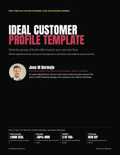 Cover of the Ideal Customer Profile Template by Jose M Bermejo